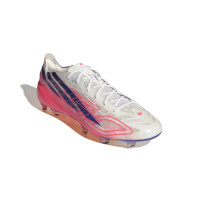 adidas F50 Hyperfast EVO Gras Voetbalschoenen (FG) Wit Felroze Donkerblauw