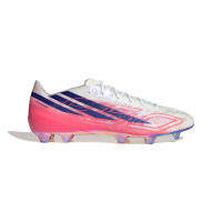 adidas F50 Hyperfast EVO Gras Voetbalschoenen (FG) Wit Felroze Donkerblauw