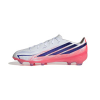 adidas F50 Hyperfast Elite Gazon Naturel Chaussures de Foot (FG) Enfants Blanc Mauve Rose
