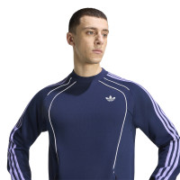 Pull adidas Spacer Crew bleu foncé violet blanc