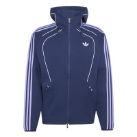 Veste d'entraînement à capuche adidas Spacer bleu foncé violet blanc