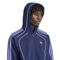 Veste d'entraînement à capuche adidas Spacer bleu foncé violet blanc