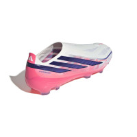 adidas F50 Hyperfast Pro Gazon Naturel Chaussures de Foot (FG) Blanc Mauve Rose