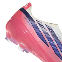 adidas F50 Hyperfast Pro Gazon Naturel Chaussures de Foot (FG) Blanc Mauve Rose
