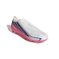 adidas F50 Hyperfast Pro Gazon Naturel Chaussures de Foot (FG) Blanc Mauve Rose