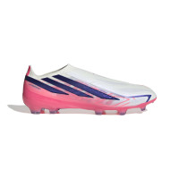 adidas F50 Hyperfast Pro Gazon Naturel Chaussures de Foot (FG) Blanc Mauve Rose