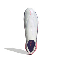 adidas F50 Hyperfast Pro Gazon Naturel Chaussures de Foot (FG) Blanc Mauve Rose