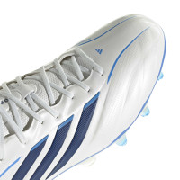 adidas Copa Pure IV Elite Gazon Naturel Chaussures de Foot (FG) Blanc Bleu Bleu Foncé