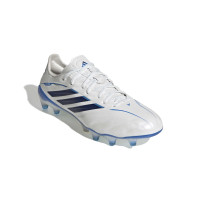 adidas Copa Pure IV Elite Gazon Naturel Chaussures de Foot (FG) Blanc Bleu Bleu Foncé