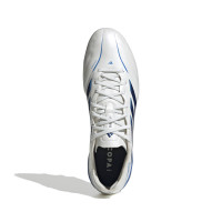 adidas Copa Pure IV Elite Gazon Naturel Chaussures de Foot (FG) Blanc Bleu Bleu Foncé