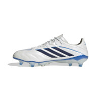adidas Copa Pure IV Elite Gazon Naturel Chaussures de Foot (FG) Blanc Bleu Bleu Foncé