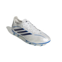 adidas Copa Pure IV Pro Gazon Naturel Chaussures de Foot (FG) Blanc Bleu Bleu Foncé