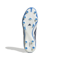 adidas Copa Pure IV Pro Gazon Naturel Chaussures de Foot (FG) Blanc Bleu Bleu Foncé