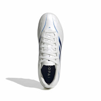 adidas Copa Pure IV Club Gazon Naturel Artificiel Chaussures de Foot (MG) Enfants Blanc Bleu Bleu Foncé