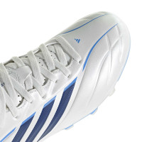 adidas Copa Pure IV Club Gazon Naturel Artificiel Chaussures de Foot (MG) Enfants Blanc Bleu Bleu Foncé