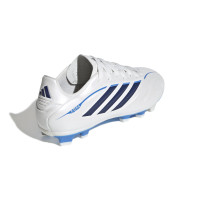 adidas Copa Pure IV Club Gazon Naturel Artificiel Chaussures de Foot (MG) Enfants Blanc Bleu Bleu Foncé