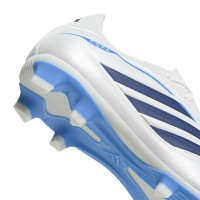 adidas Copa Pure IV Club Gazon Naturel Artificiel Chaussures de Foot (MG) Enfants Blanc Bleu Bleu Foncé