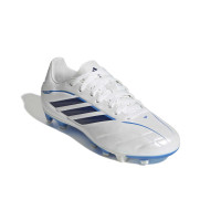 adidas Copa Pure IV Club Gazon Naturel Artificiel Chaussures de Foot (MG) Enfants Blanc Bleu Bleu Foncé