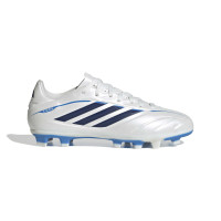 adidas Copa Pure IV Club Gazon Naturel Artificiel Chaussures de Foot (MG) Enfants Blanc Bleu Bleu Foncé