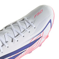 adidas F50 Hyperfast Club Gras / Kunstgras Voetbalschoenen (MG) Wit Paars Roze
