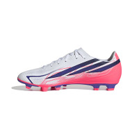adidas F50 Hyperfast Club Gras / Kunstgras Voetbalschoenen (MG) Wit Paars Roze