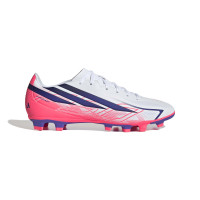 adidas F50 Hyperfast Club Gras / Kunstgras Voetbalschoenen (MG) Wit Paars Roze