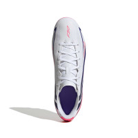 adidas F50 Hyperfast Club Gras / Kunstgras Voetbalschoenen (MG) Wit Paars Roze