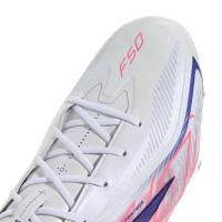 adidas F50 Hyperfast Elite Gras Voetbalschoenen (FG) Wit Paars Roze