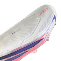 adidas F50 Hyperfast Elite Sans Lacets Crampons Vissés Chaussures de Foot (SG) Blanc Mauve Rose