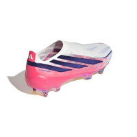 adidas F50 Hyperfast Elite Sans Lacets Crampons Vissés Chaussures de Foot (SG) Blanc Mauve Rose