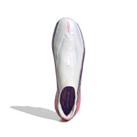 adidas F50 Hyperfast Elite Sans Lacets Crampons Vissés Chaussures de Foot (SG) Blanc Mauve Rose