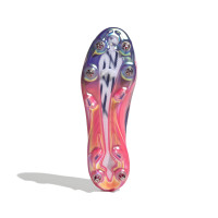 adidas F50 Hyperfast Elite Sans Lacets Crampons Vissés Chaussures de Foot (SG) Blanc Mauve Rose