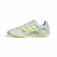 adidas Super Sala III Chaussures de Foot en Salle (IN) Enfants Gris Clair Vert Clair Lime