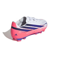 adidas F50 Hyperfast Club Gras / Kunstgras Voetbalschoenen (MG) Kids Wit Paars Roze