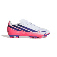 adidas F50 Hyperfast Club Gras / Kunstgras Voetbalschoenen (MG) Kids Wit Paars Roze
