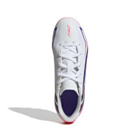 adidas F50 Hyperfast Club Gras / Kunstgras Voetbalschoenen (MG) Kids Wit Paars Roze