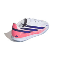 adidas F50 Hyperfast Club Zaalvoetbalschoenen (IN) Kids Wit Paars Roze
