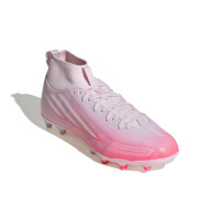 adidas F50 Sparkfusion League Gras / Kunstgras Voetbalschoenen (MG) Kids Roze Wit