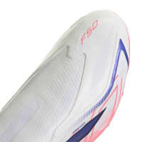 adidas F50 Hyperfast League Veterloze Kunstgras Voetbalschoenen (AG) Wit Paars Roze