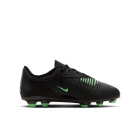 Nike Phantom 6 Low Club Gras / Kunstgras Voetbalschoenen (MG) Kids Zwart Felgroen