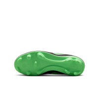 Nike Tiempo Maestro Club Gazon Naturel Artificiel Chaussures de Foot (MG) Enfants Noir Vert Vif Gris Argenté