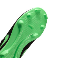 Nike Tiempo Maestro Club Gazon Naturel Artificiel Chaussures de Foot (MG) Enfants Noir Vert Vif Gris Argenté