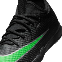 Nike Mercurial Vapor 17 Academy Chaussures de Foot en Salle (IN) Enfants Noir Vert Vif Gris Argenté