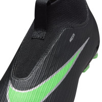 Nike Zoom Mercurial Superfly 11 Academy Gazon Naturel Artificiel Chaussures de Foot (MG) Enfants Noir Vert Vif Gris Argenté