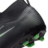Nike Zoom Mercurial Superfly 11 Academy Gazon Naturel Artificiel Chaussures de Foot (MG) Enfants Noir Vert Vif Gris Argenté