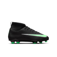 Nike Zoom Mercurial Superfly 11 Club Gazon Naturel Artificiel Chaussures de Foot (MG) Enfants Noir Vert Vif Gris Argenté