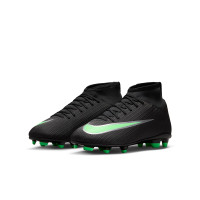 Nike Zoom Mercurial Superfly 11 Club Gazon Naturel Artificiel Chaussures de Foot (MG) Enfants Noir Vert Vif Gris Argenté