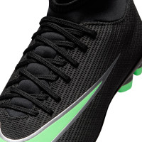Nike Zoom Mercurial Superfly 11 Club Gazon Naturel Artificiel Chaussures de Foot (MG) Enfants Noir Vert Vif Gris Argenté
