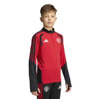 adidas Manchester United Trainingspak 1/4-Zip 2026-2027 Kids Rood Zwart Wit