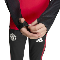 adidas Manchester United Trainingspak 1/4-Zip 2026-2027 Kids Rood Zwart Wit